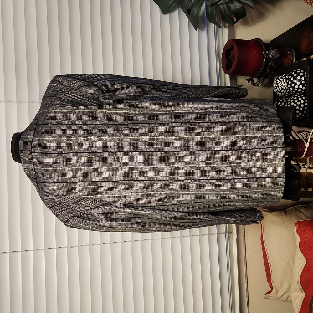 Black & Grey Striped Skirt Suit - Picture 2 of 5